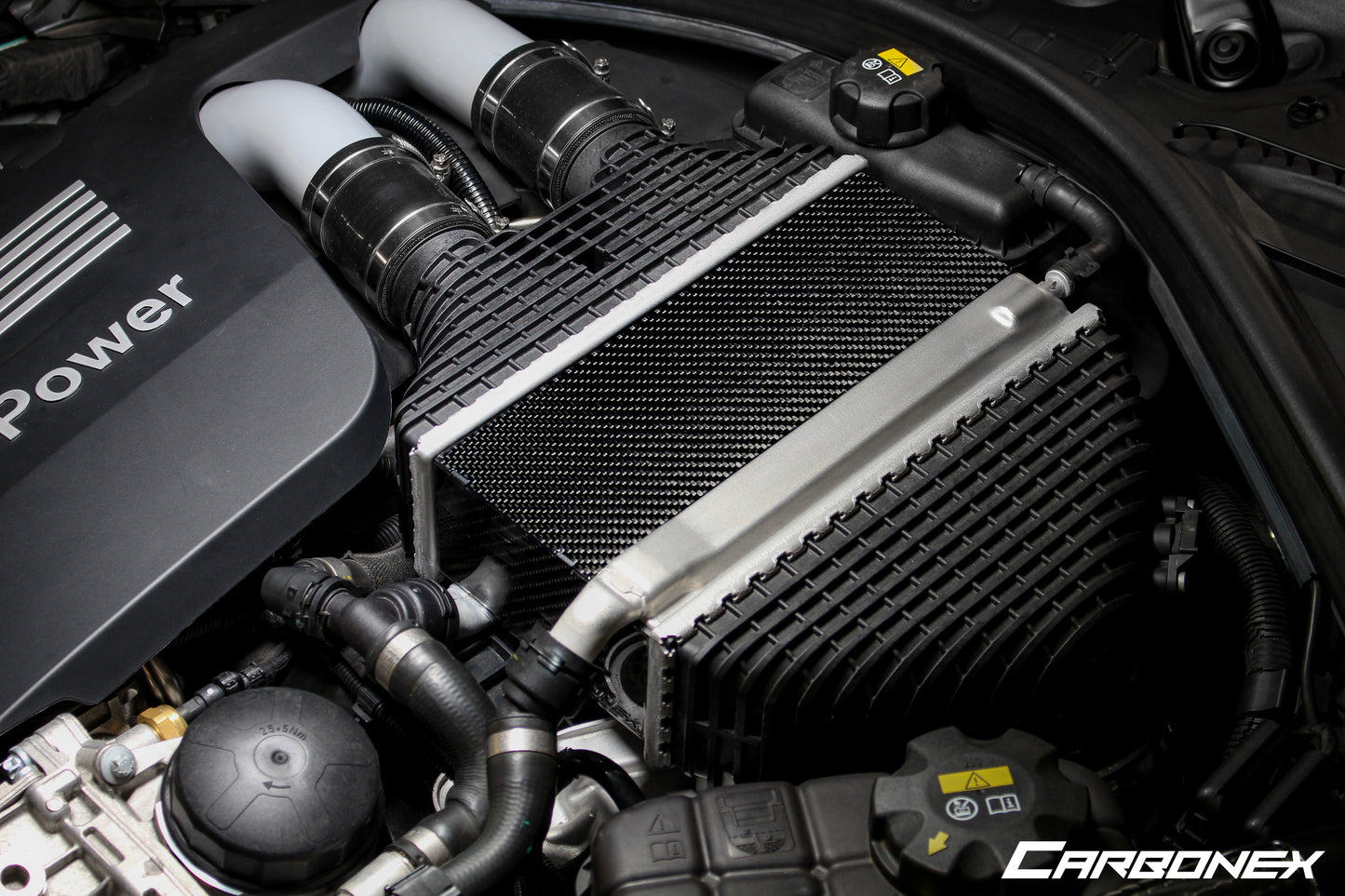 BMW S55 Engine Carbon Intercooler Cover - Gloss