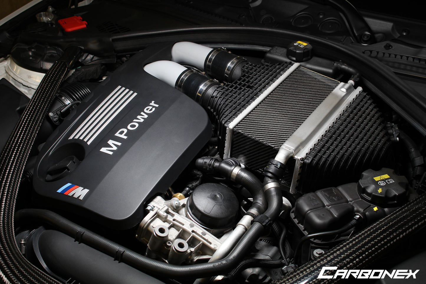 BMW S55 Engine Carbon Intercooler Cover - Gloss