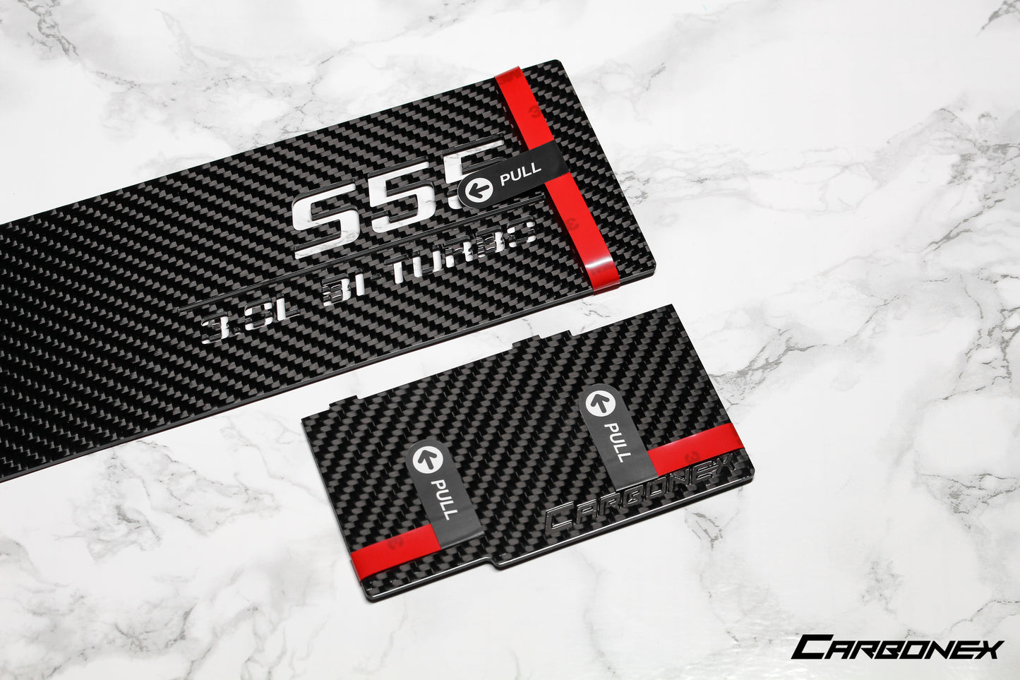 BMW S55 Engine Carbon Intercooler Cover - Gloss - Engraved