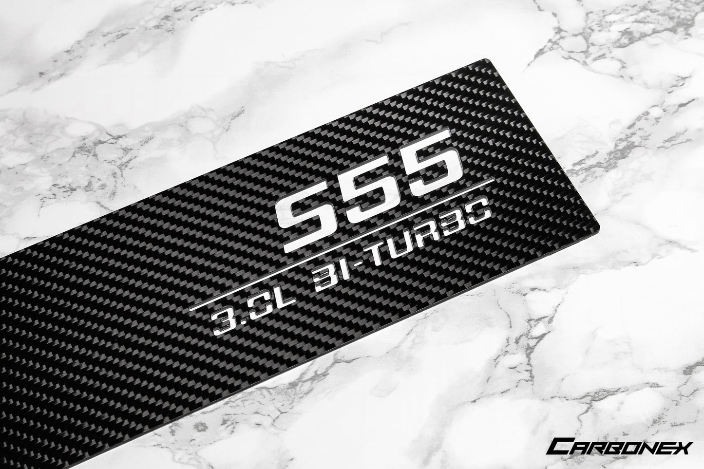 BMW S55 Engine Carbon Intercooler Cover - Gloss - Engraved