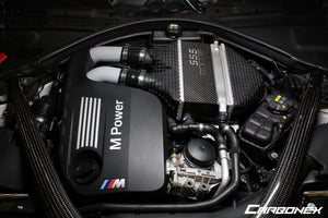 BMW S55 Engine Carbon Intercooler Cover - Gloss - Engraved