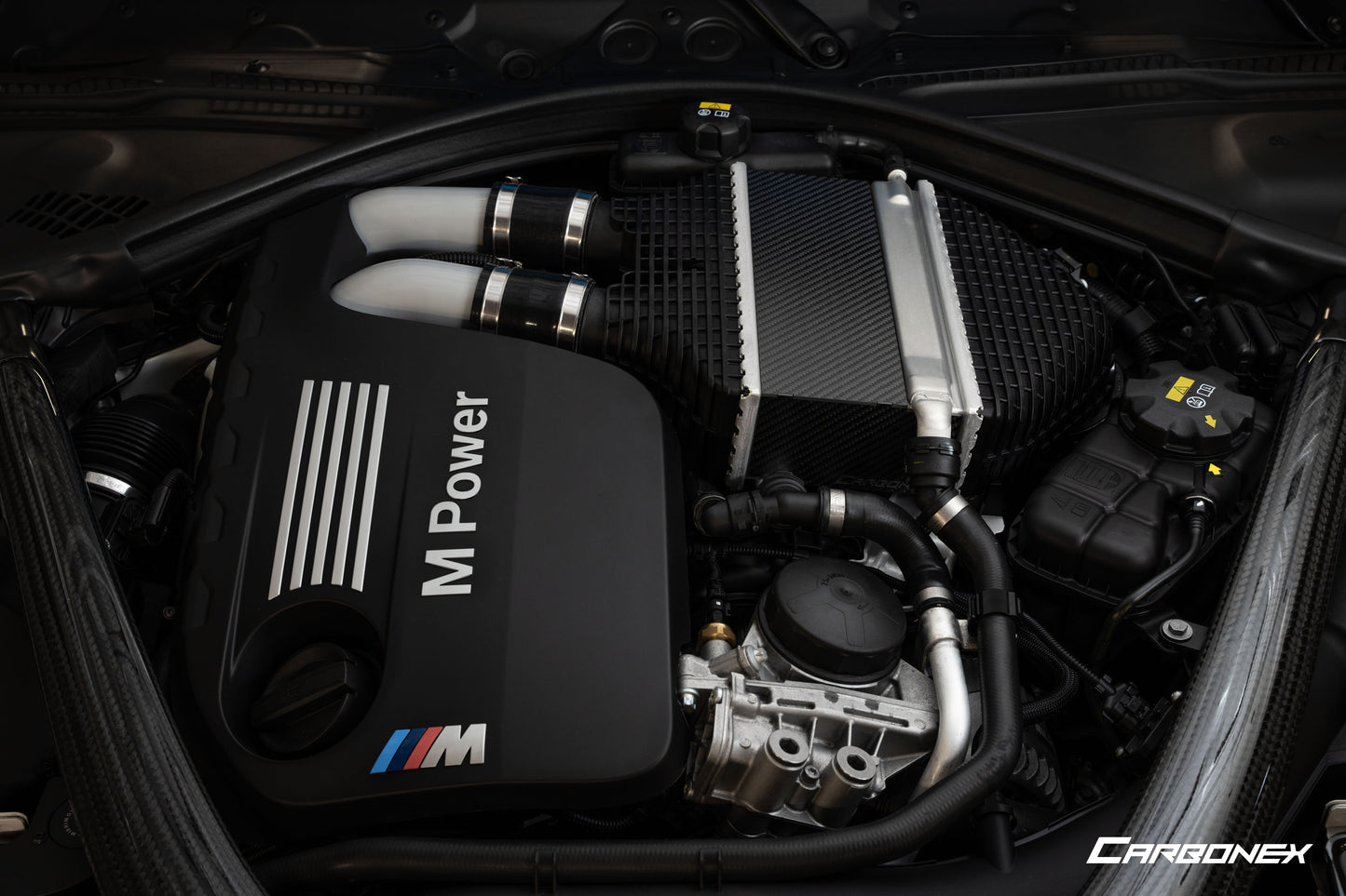BMW S55 Engine Carbon Intercooler Cover - Matte